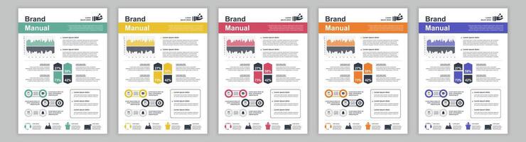 frastuono a3 attività commerciale marca Manuale modelli impostare. azienda identità opuscolo pagina con Infografica finanziario dati. marketing ricerca, e commerciale offerta. vettore disposizione design per manifesto, coperchio, opuscolo