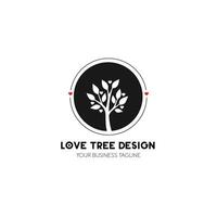 amore albero logo design minimo stile vettore