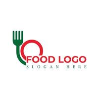 cibo logo design modello icona simbolo per bar, ristorante, cucinando attività commerciale e biologico cibo simboli con frutta e verdure. vettore