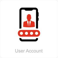 utente account e utente icona concetto vettore