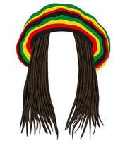 giamaicano rasta cappello.capelli dreadlocks.reggae . vettore