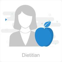 dietista e nutrizione icona concetto vettore