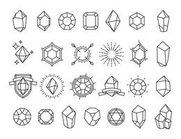 linea diamante divisore. prezioso pietra preziosa forme per costoso gioielleria confezione disegno, lusso splendente gioiello simboli. vettore astratto collezione