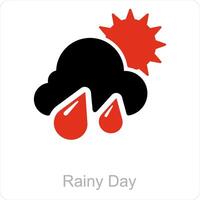 piovoso giorno e gocce di pioggia icona concetto vettore