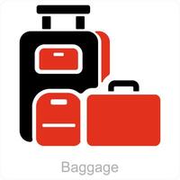 Bagaglio e bagaglio icona concetto vettore