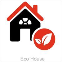 eco Casa e ecologia icona concetto vettore
