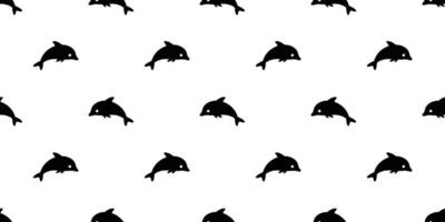 delfino senza soluzione di continuità modello pesce vettore squalo tonno scarabocchio cartone animato salmone balena onda oceano mare sciarpa isolato ripetere sfondo piastrella sfondo illustrazione tessile design