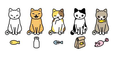 gatto vettore gattino calicò icona logo giocattolo simbolo personaggio cartone animato scarabocchio illustrazione design