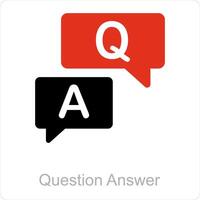 domanda risposta e risposta icona concetto vettore
