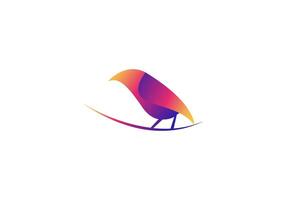 colorato logo uccello, minimalista, moderno, semplice, modificabile colore vettore