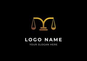 logo lettera m legge equilibrio bilancia oro, avvocato procuratore ditta, lusso elegante minimalista e moderno logo design. modificabile file vettore