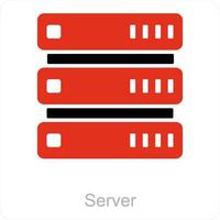 server e dati icona concetto vettore