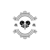 rosa fiore logo. icona vettore design modello nel bianca sfondo.