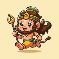 carino vettore design illustrazione di hanuman jayanti