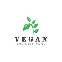 vegano logo vettore modello simbolo design