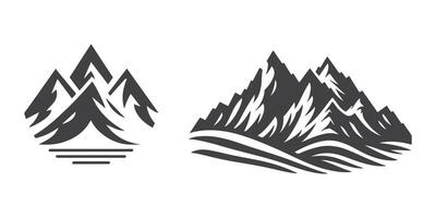 montagne vettore illustrazione. impostato di montagne logo, impostato di montagne silhouette