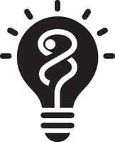 minimo lampadina logo logo icona, piatto simbolo, nero colore silhouette, bianca sfondo vettore