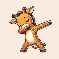 ai generato giraffa tamponando illustrazione vettore
