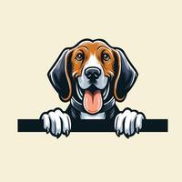 ai generato coonhound cane sbirciando viso isolato illustrazione vettore