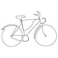 continuo singolo vettore linea arte disegno e uno linea illustrazione di bicicletta