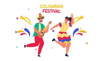 colombiano indipendenza giorno celebrazione. luglio 20. vettore illustrazione