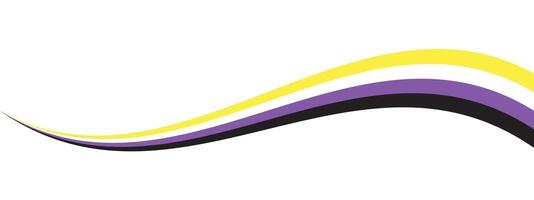 giallo, bianca, viola e nero colorato sfondo come il colori di il non binario bandiera. orgoglio mese concetto. piatto vettore illustrazione.
