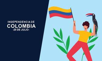 colombiano indipendenza giorno celebrazione. luglio 20. vettore illustrazione