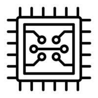 un' lineare disegno, icona di digitale patata fritta vettore