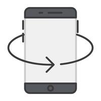rotante freccia con smartphone, icona di inclinazione Telefono vettore