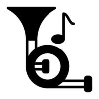 un'icona di uno strumento musicale, vettore di cornetta