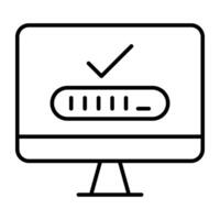 un' moderno stile icona di verificata computer vettore