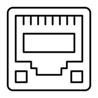 un' piatto disegno, icona di ethernet porti vettore