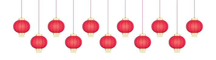 sospeso Cinese lanterne bandiera confine, lunare nuovo anno e metà autunno Festival decorazione grafico vettore