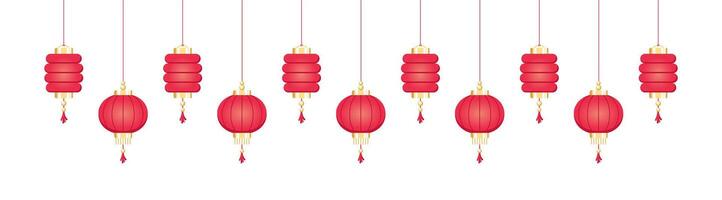 sospeso Cinese lanterne bandiera confine, lunare nuovo anno e metà autunno Festival decorazione grafico vettore