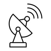 un' glifo disegno, icona di piatto satellitare ricevitore vettore