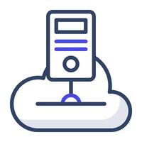 un' piatto disegno, icona di nube server vettore