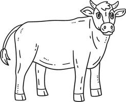 bestiame isolato colorazione pagina per bambini vettore