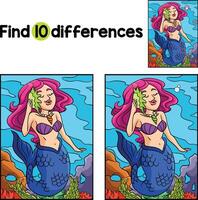 bellissimo sirena trova il differenze vettore