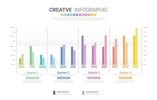 presentazione grafico, attività commerciale infografica modello per 12 mesi. vettore