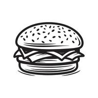 hamburger cibo icona bianca sfondo vettore design.
