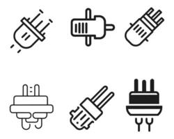 elettrico presa di corrente connettore icona vettore su bianca sfondo azione illustrazione