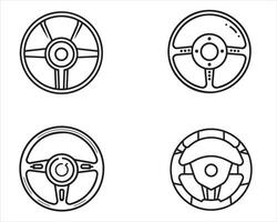 timone ruota guidare auto linea collezione icona schema vettore su bianca sfondo
