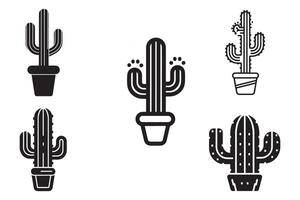 cactus icona impostato illustrazione vettore design su bianca sfondo illustrazione