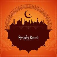 religioso Ramadan kareem islamico Festival celebrazione carta design vettore