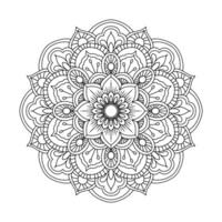 bellissimo nero bianca mandala linea scarabocchio per colorazione prenotare, henné, tatuaggio vettore