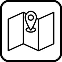piegato carta geografica vettore icona