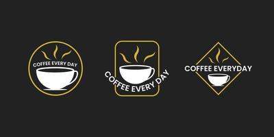 set di logo caffè e modello di tabellone per le affissioni vettore