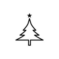 Natale abete rosso pino icona vettore design modello