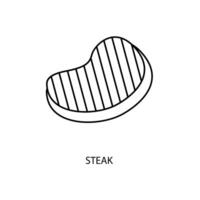 bistecca concetto linea icona. semplice elemento illustrazione. bistecca concetto schema simbolo design. vettore