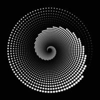 uno sfondo diversi cerchi punteggiati avvolti l'uno intorno all'altro a forma di spirale. vettore